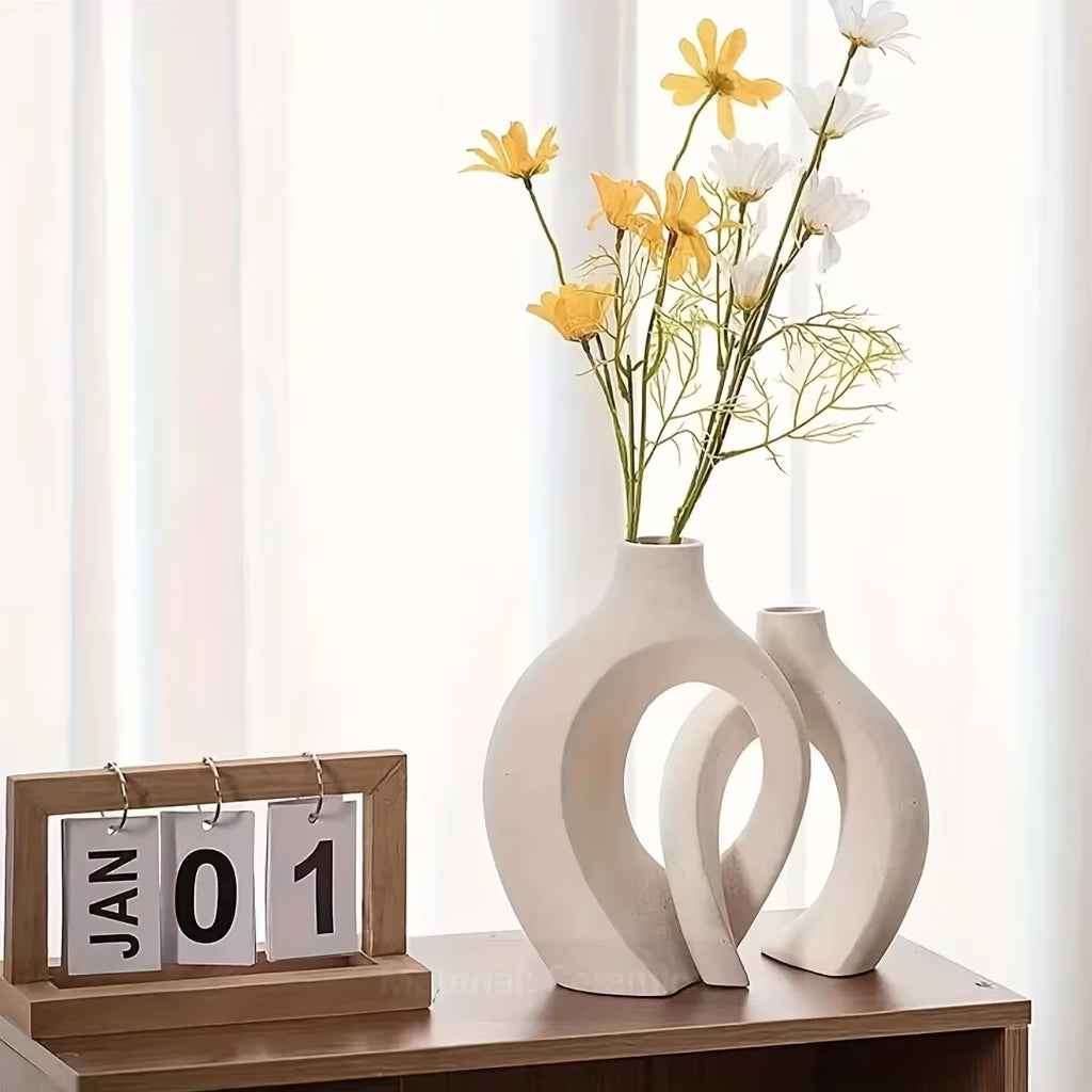 Aura Nordic Minimalist Ceramic Vase Set