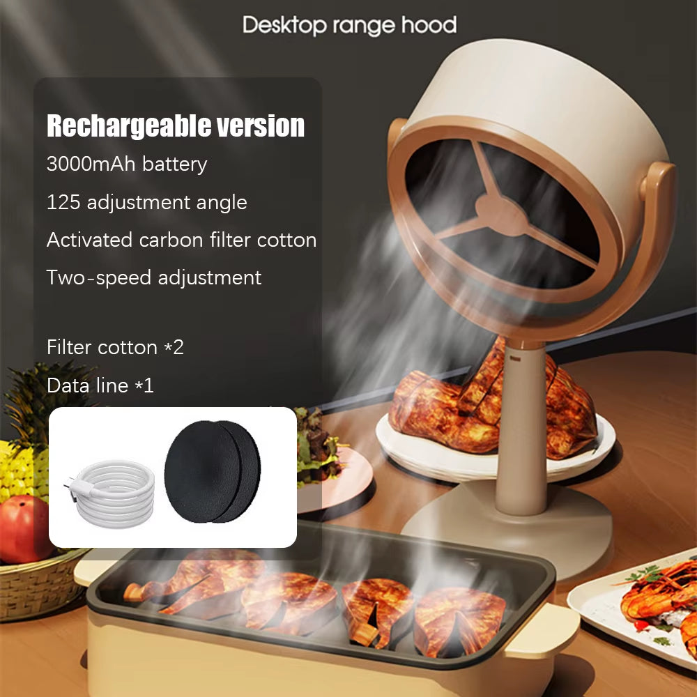 Portable Desktop Range Hood - USB Rechargeable Extractor